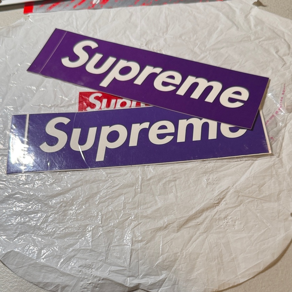 Pending $ale* Supreme Three 6 Mafia Purple Box Logo Sticker 2012 NOS New Rare